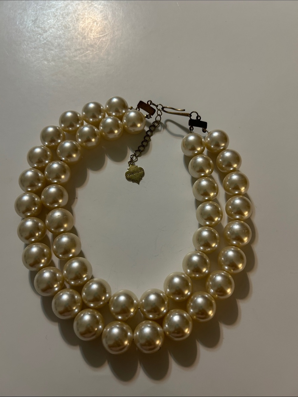 Classic Double-Strand (Faux) Pearl Necklace in Ivory